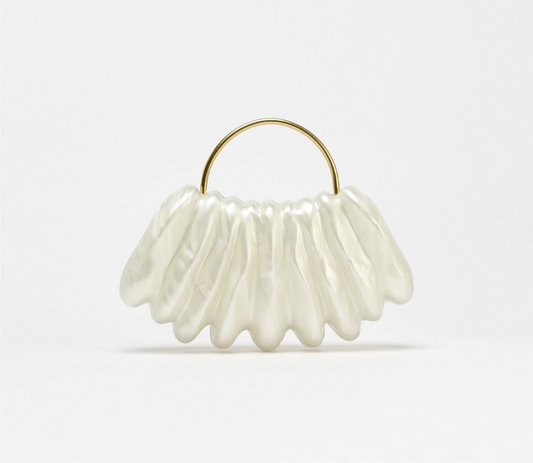 Zara - Asymmetric Pearl Effect Clutch