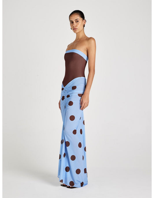 Rumi Maxi - Blue/Choc Polka