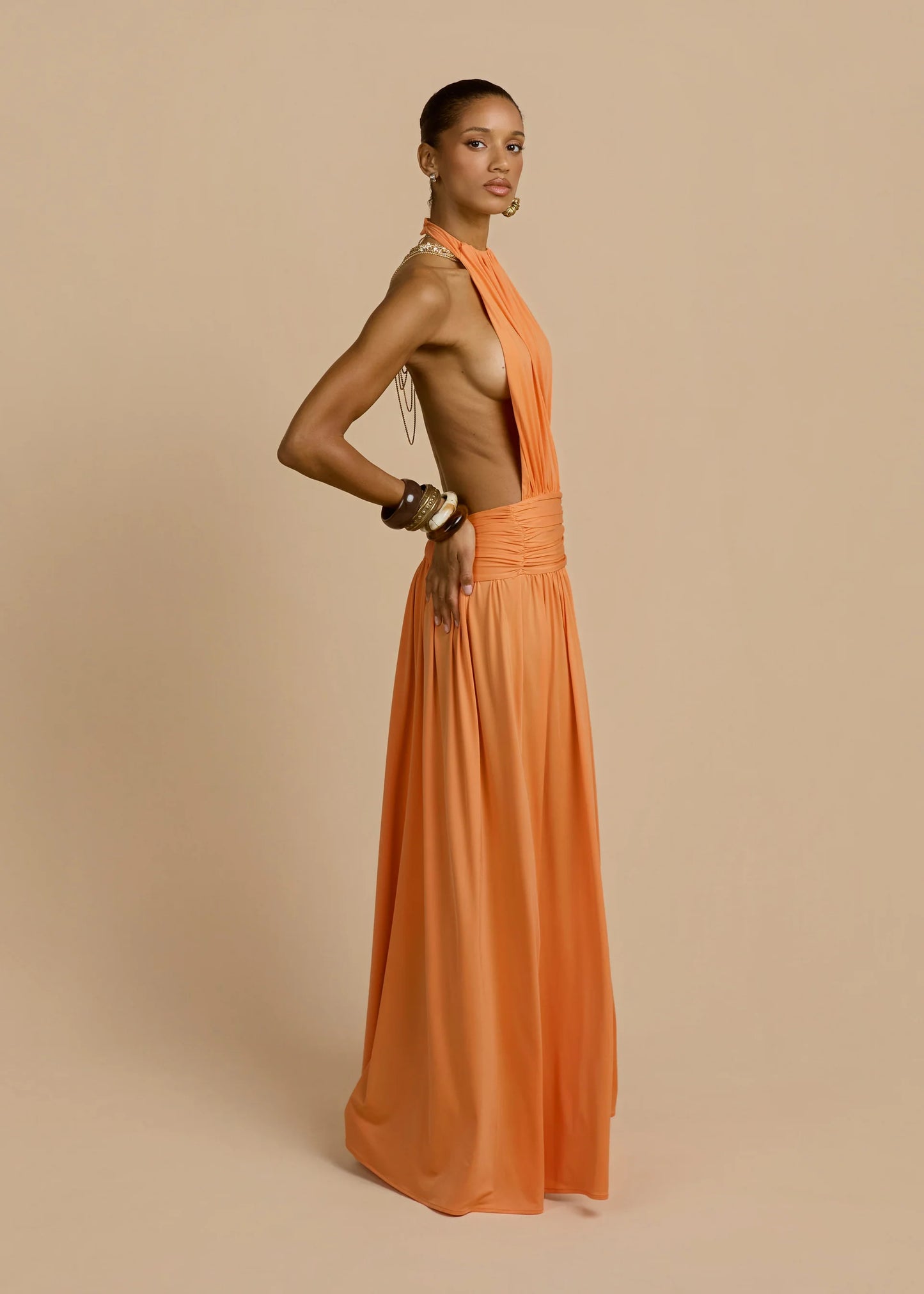 Santina Gown - Tangerine