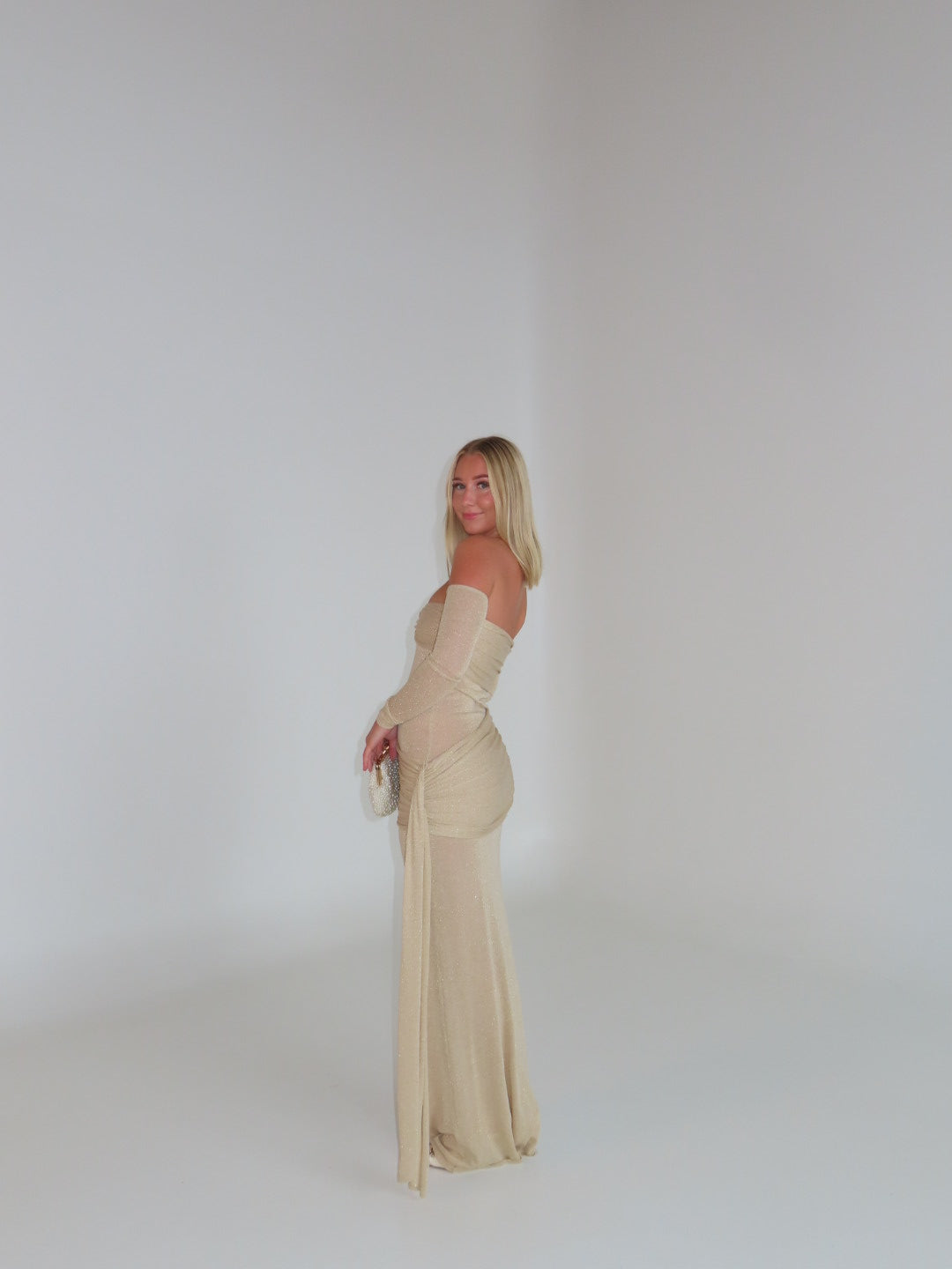 Meshki - Ingrid Metallic Knit Maxi Gown