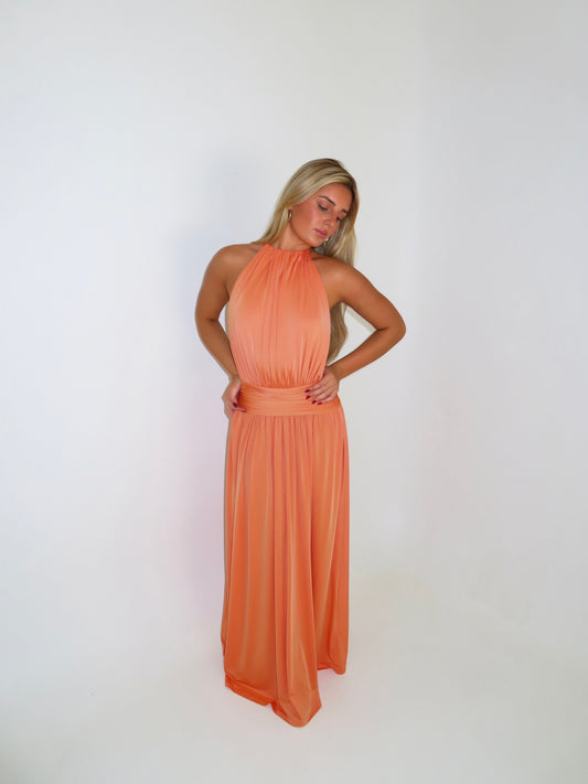 Santina Gown - Tangerine