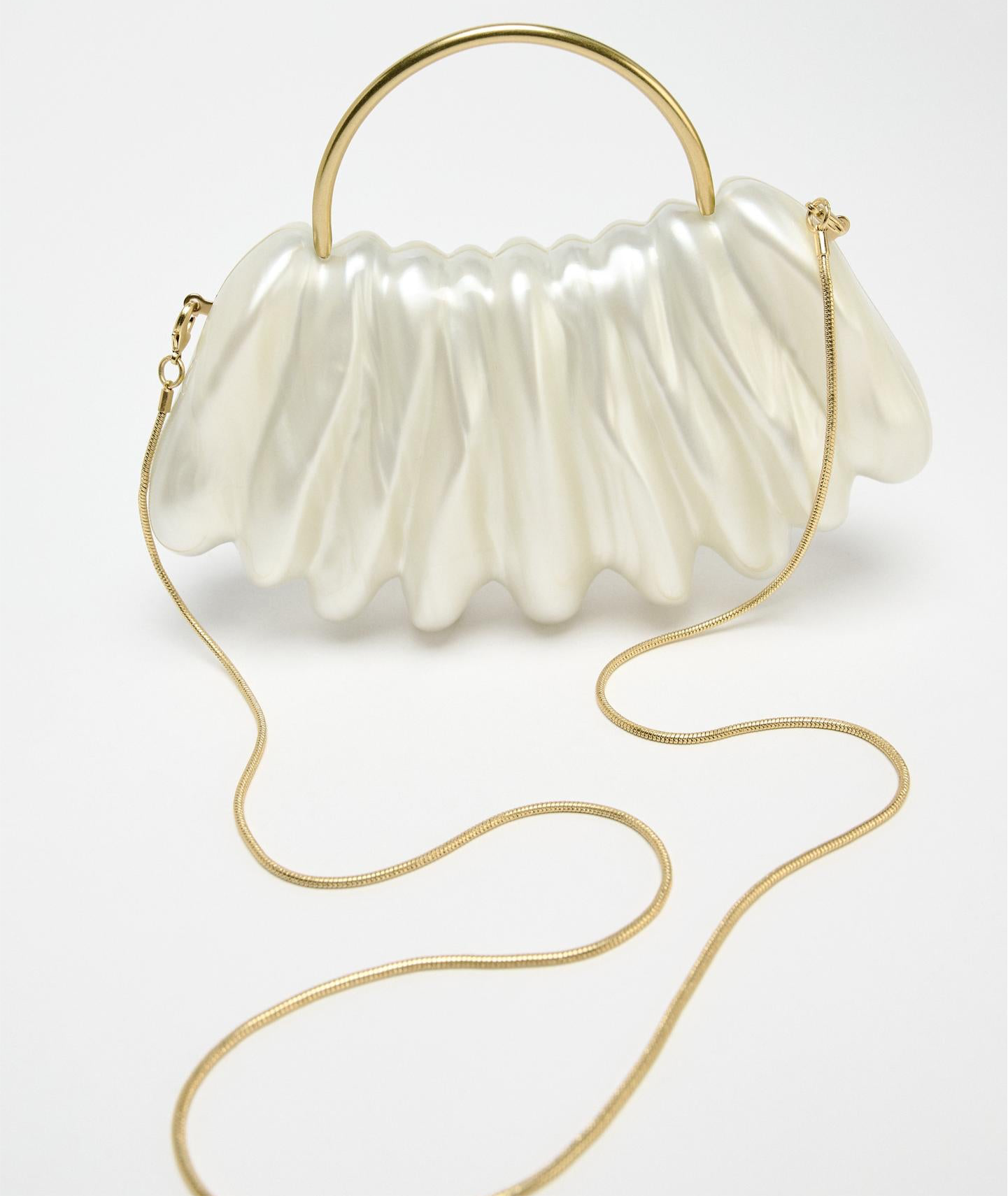 Zara - Asymmetric Pearl Effect Clutch